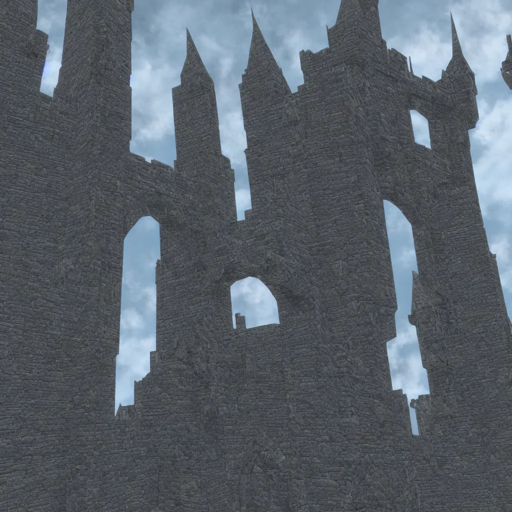 Image similar to tall fantasy celtic castle, 4 tall towers, photorealistic, hyper detailed, picture taken from the ground, first person perspective, realistic