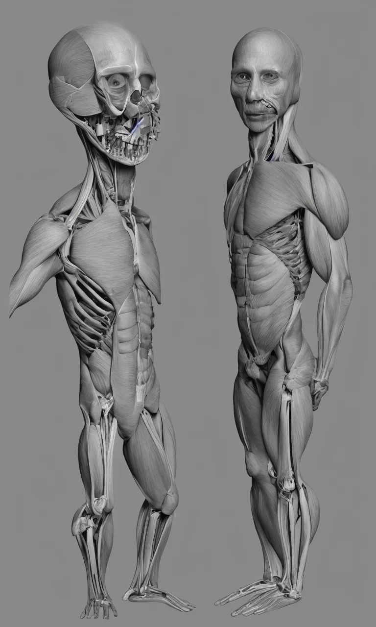 Image similar to anatomy of a photorealistic human body, 8k, digital art, unreal engine, unreal engine render, blender render, render, 4k, coherent