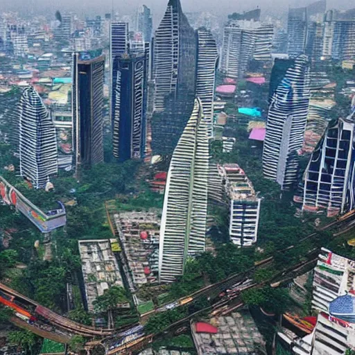 Prompt: jakarta as a futuristic city