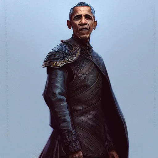 Image similar to obama in game of thrones, highly detailed digital painting, artstation, concept art, smooth, sharp focus, illustration, art by artgerm and greg rutkowski and alphonse mucha