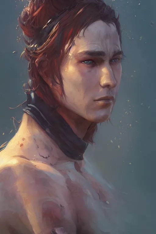 Image similar to dungeons and dragons character closeup portrait, dramatic light, lake background, 2 0 0 mm focal length, painted by stanley lau, painted by greg rutkowski, painted by stanley artgerm, digital art, trending on artstation