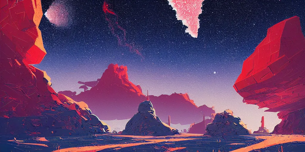 Prompt: asteroids by alena aenami and petros afshar