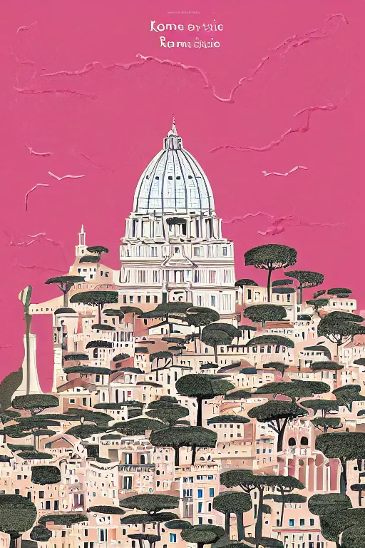 Image similar to rome, illustration, in the style of katinka reinke