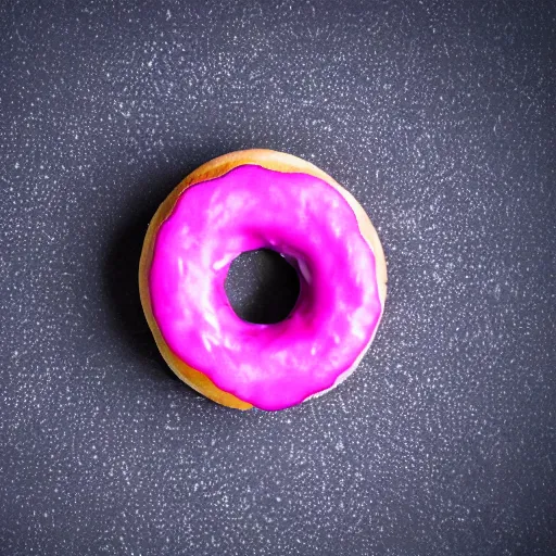 Image similar to Perfectly circular donut!!!!! in the style and shape of a blackberry!!!!!!, trending on artstation, 4k, 8k, professional photography, overhead shot, 35mm lens