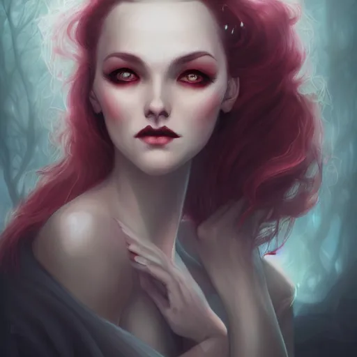 Image similar to portrait of a vampire inspired byCharlie bowater,Anna Dittmann