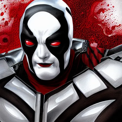 Image similar to a portrait of deathpool, extremely detailed digital art by mark brooks