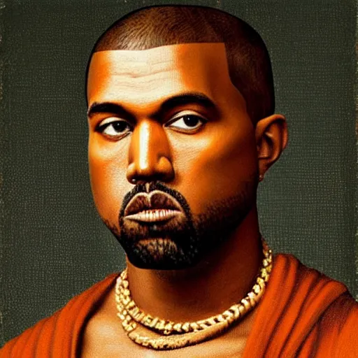 Image similar to A Renaissance portrait painting of Kanye West