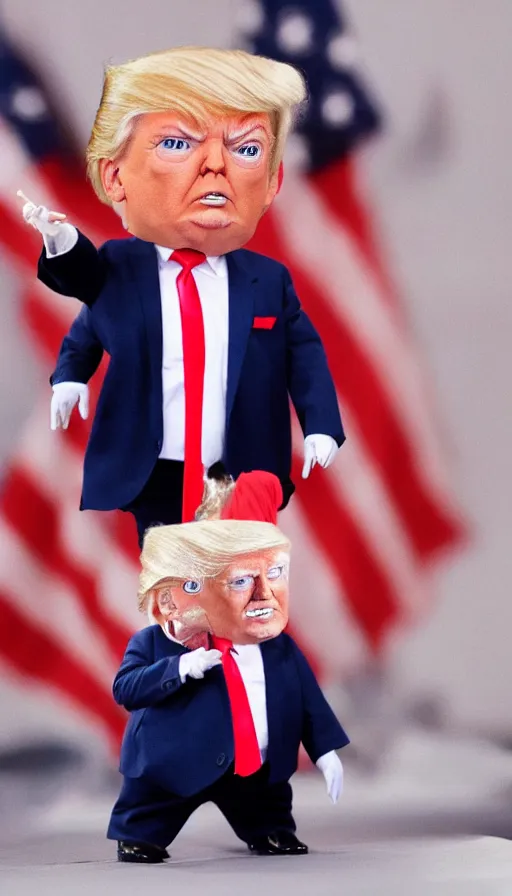 Image similar to donald trump trolls doll, cinema still