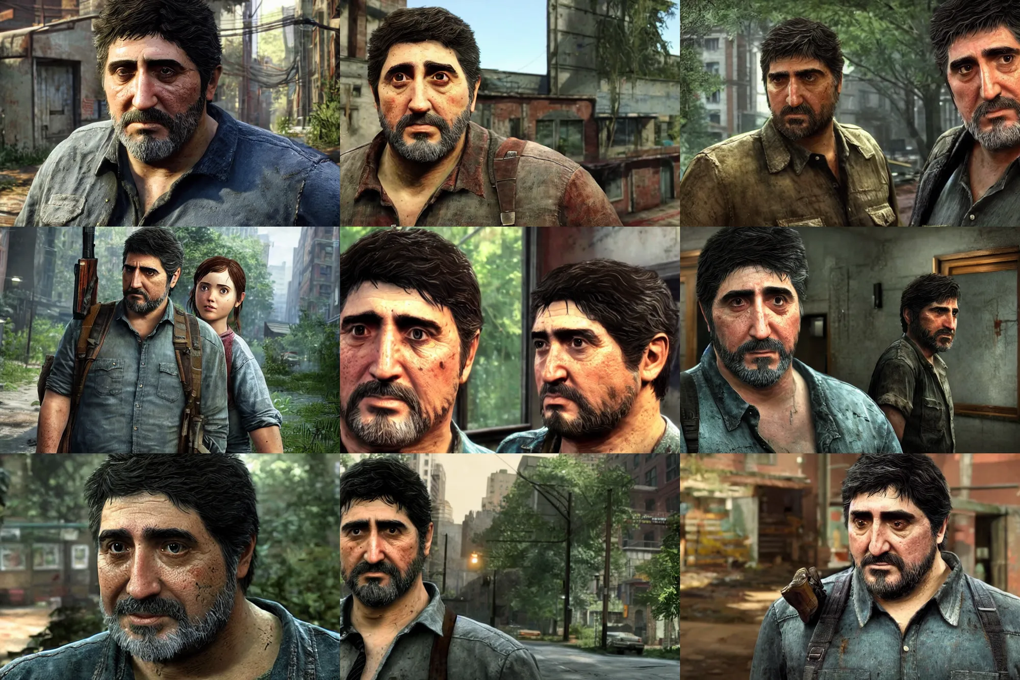 Prompt: a screenshot of alfred molina in the video game the last of us. 3 d rendering. unreal engine. amazing likeness. very detailed. cartoon caricature.