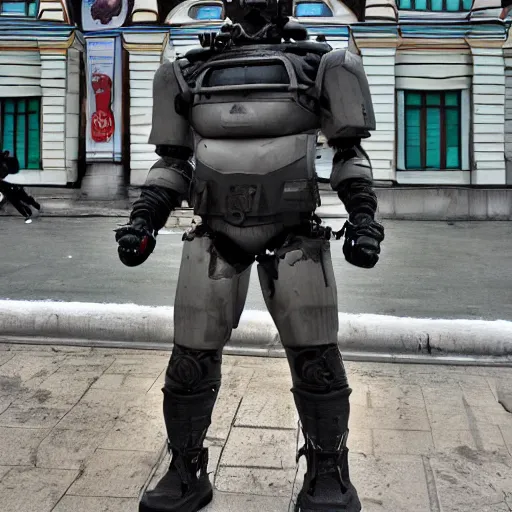 Prompt: Russian terminator in Moscow