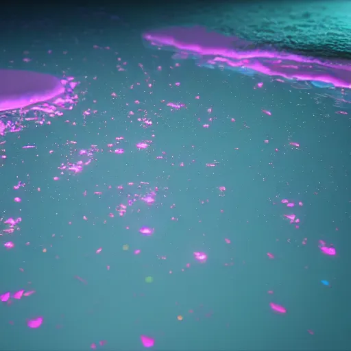 Image similar to bacteria floating lovely colors 8k realism artstation atmospheric lighting octane details shiny