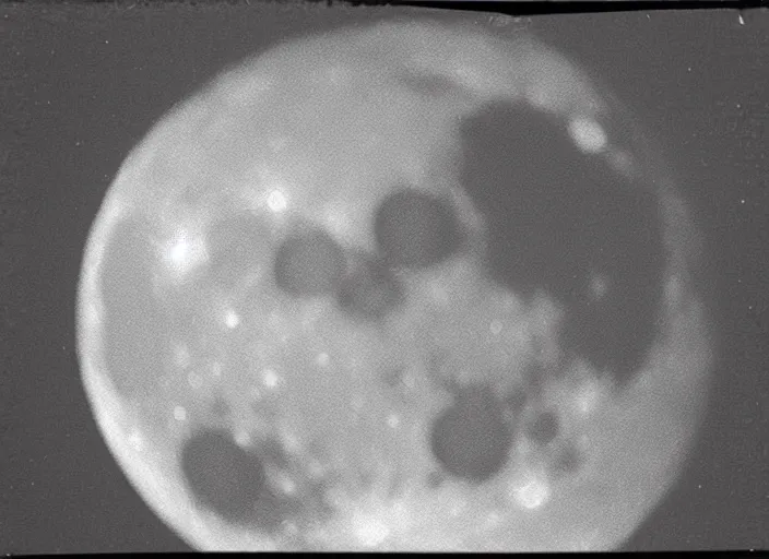 Prompt: vintage photo still of the moon!!!! exploding!!!! exploding moon moon explosion fragments on one side moon explosion over new york city in the 1 9 2 0 s, black and white, weathered, edge vignette