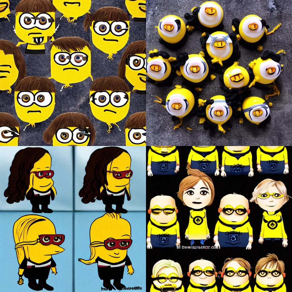 Prompt: Hermione Minions. BANANA!