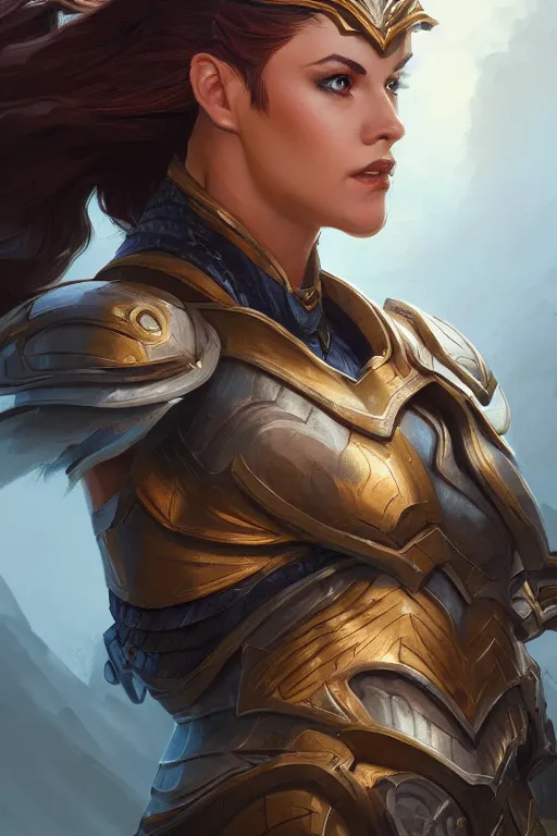 Image similar to amazon valkyrie athena, d & d, fantasy, portrait, highly detailed, headshot, digital painting, trending on artstation, concept art, sharp focus, illustration, art by artgerm and greg rutkowski and magali villeneuve