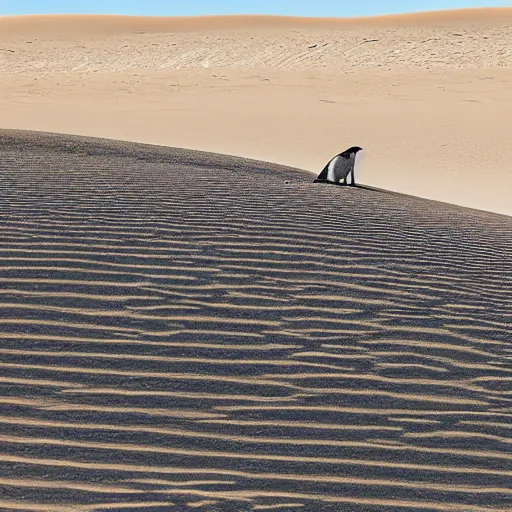 Prompt: dune, penguins