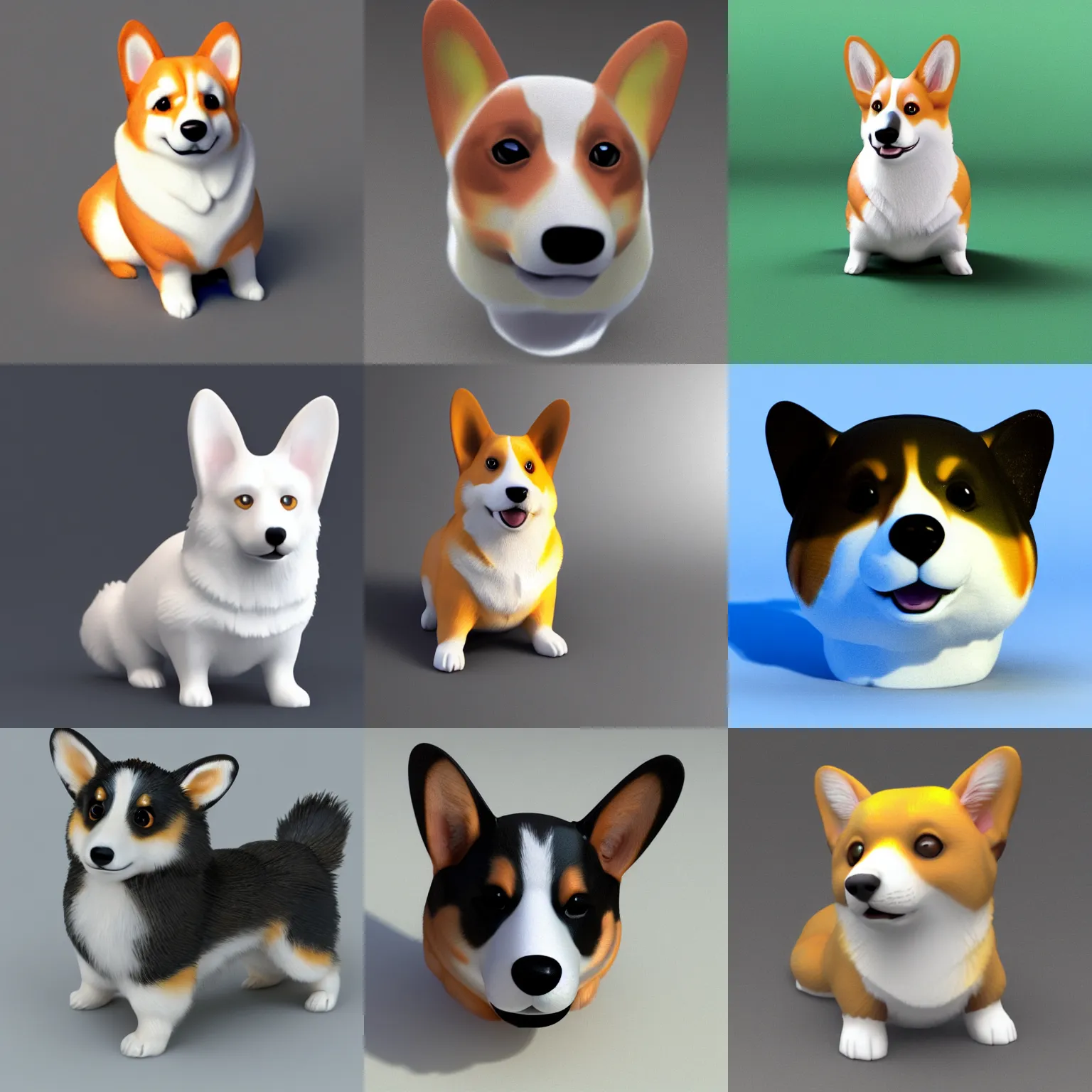 Prompt: a cute corgi made out of glass, photorealistic, 3 d render, glossy, reflectance
