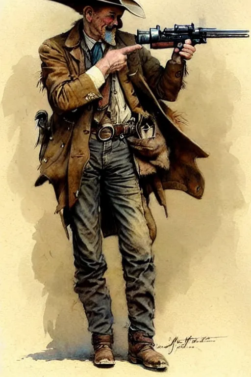 Image similar to (((((1950s wold west gunfighter . muted colors.))))) by Jean-Baptiste Monge !!!!!!!!!!!!!!!!!!!!!!!!!!!