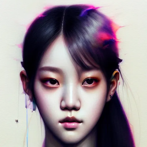 Image similar to jisoo of blackpink, hyperrealistic portrait, fractals, by karol bak and agnes cecile, fantasy art, photo realistic, dynamic lighting, artstation, poster, volumetric lighting, very detailed face, 8 k, award winning