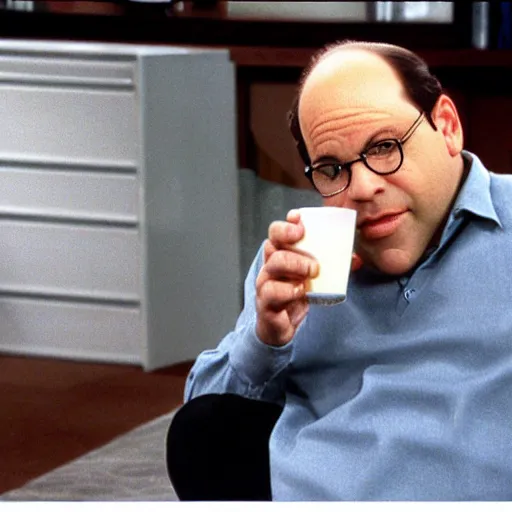 Prompt: George Costanza sipping water