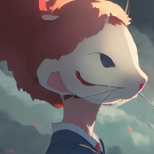 Image similar to a mouse that is a teacher, illustration concept art anime key visual trending pixiv fanbox by wlop and greg rutkowski and makoto shinkai and studio ghibli and kyoto animation symmetrical facial features