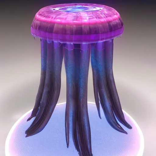 Prompt: the jellyfish stool by guardians of the Galaxy, elysium, star citizen