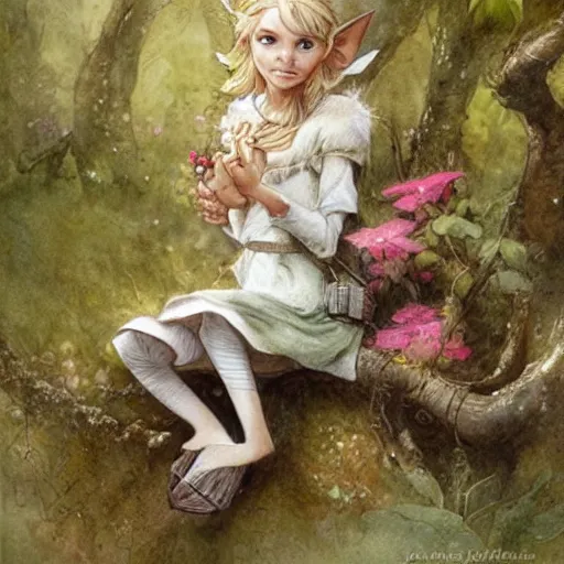 Prompt: lovely elf in the nature by jean - baptiste monge