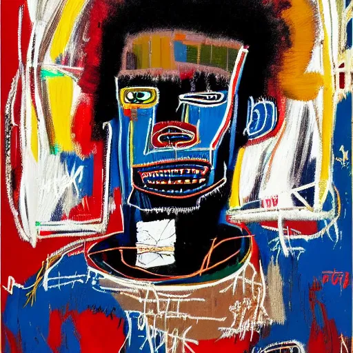 Image similar to A extremely highly detailed majestic hi-res beautiful immaculate head and shoulders painting of a strong black african man by Jean-Michel Basquiat, 8k, high textures, hyper sharp, insanely detailed and intricate, super detailed, 4k HDR high quality