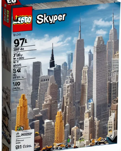 Image similar to lego new york skyscaper and pigeon set