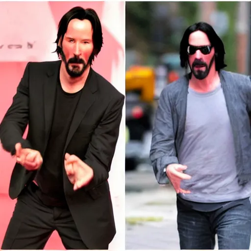 Image similar to Keanu Reeves vs Termitator