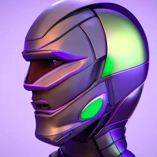 Image similar to hyperrealistic 3 d render of a colorful bust of knight with futuristic fashion elements created by ludvig holmen, brilliantly colored, kingdoms of ether, octane render, 3 d animated, unreal engine 5, volumetric lighting, hdr, cinematic atmosphere, smooth surface, 8 k