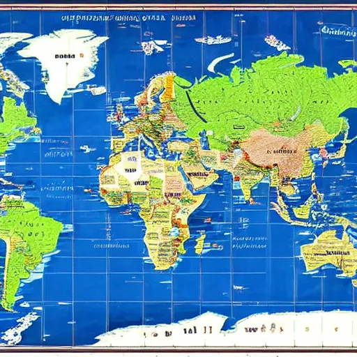 Prompt: map of the world but everything is off