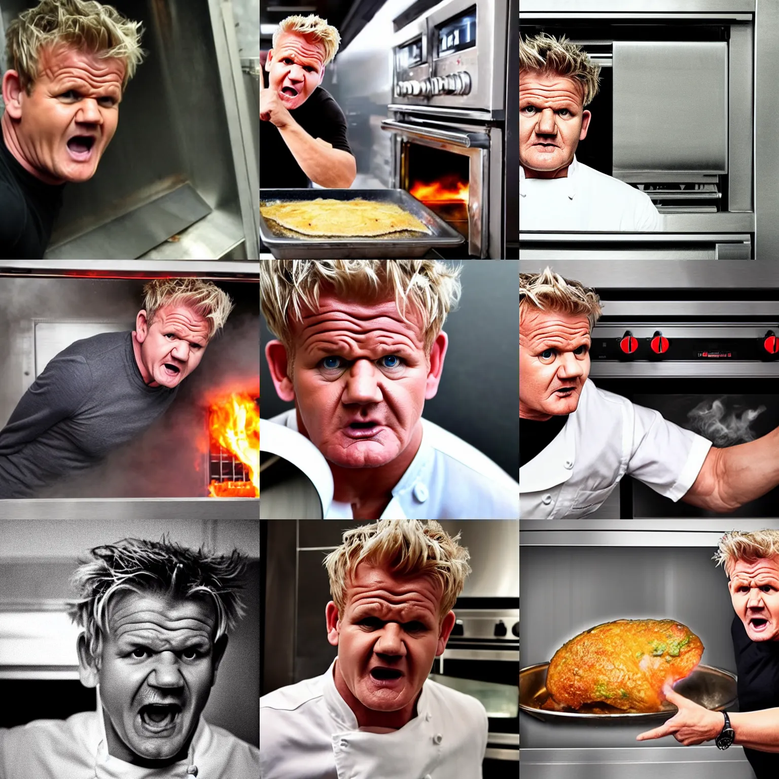 Gordon Ramsay frying minions on a pan, Stable Diffusion