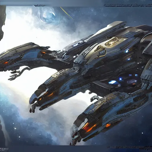 Image similar to sci - fi, space ship, highly detailed, starcraft,