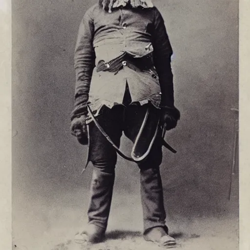 Image similar to a photograph of a half - man half - fox bandit from the 1 8 9 0 s