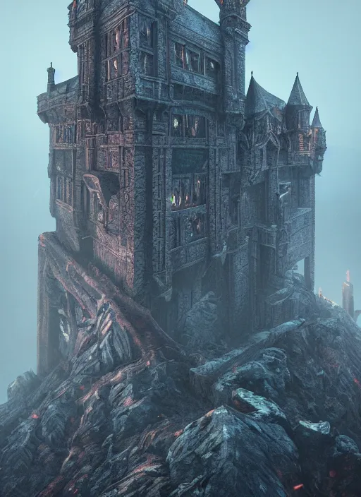 Image similar to Castle ravenloft, intricate artwork by Tooth Wu and wlop and beeple. octane render, hyper realism, 8k