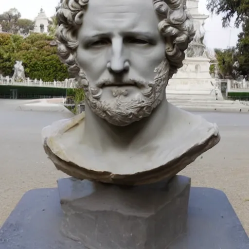 Prompt: julius cesar's bust made of organic material