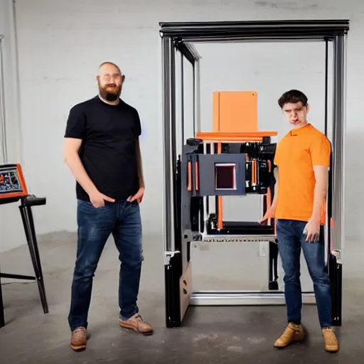 Image similar to josef prusa showing new prusa xxl 3 d printer high end photoshoot