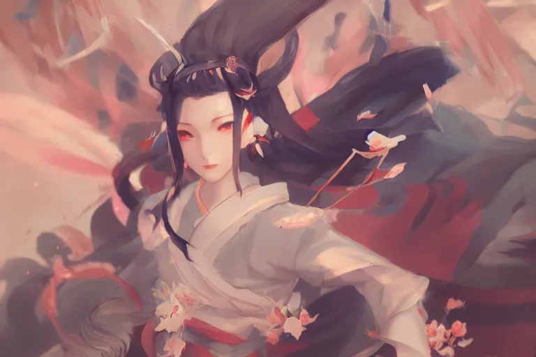 Prompt: Onmyoji detailed art, artstation, by WLOP, by BuChuo Liu