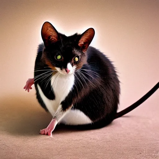 Prompt: a mouse - cat - hybrid, animal photography