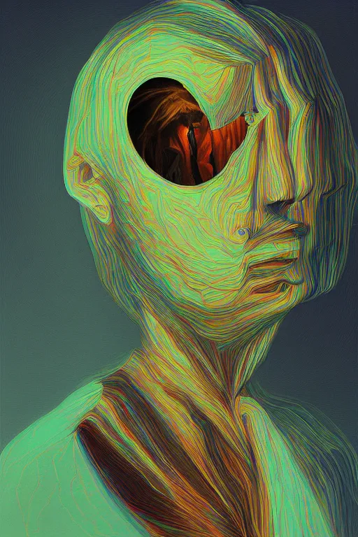Image similar to woman wearing oculus and digital glitch head edward hopper and james gilleard, zdzislaw beksisnski, higly detailed