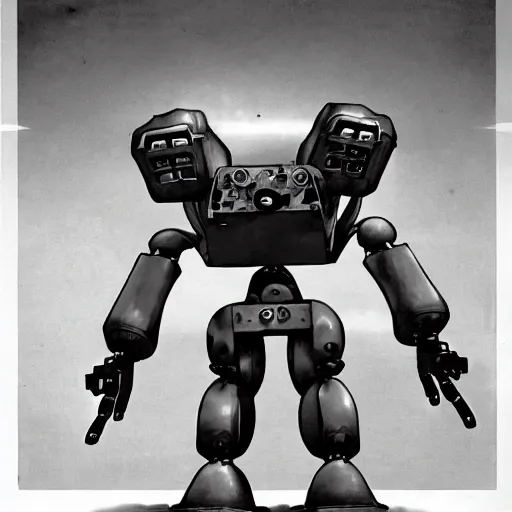 Image similar to soviet fighting robot menacing futuristic