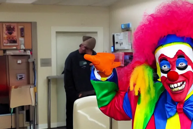 Image similar to r kelly dressed as clown in children hospital