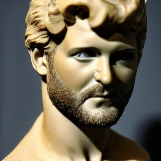 Image similar to George Michael of WHAM, sculpted by Michelangelo,