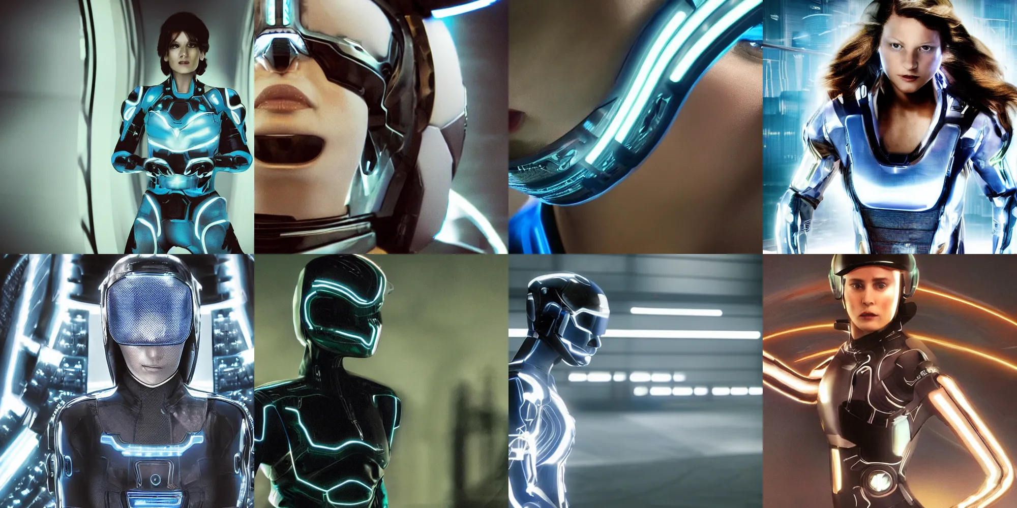 Prompt: beautiful closeup of emma wattson in the movie tron legacy ( 2 0 1 0 ), cinematic, promotional photography by annie leibovitz