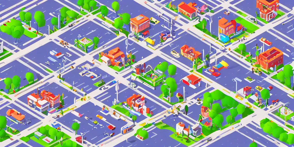 Image similar to cute isometric city