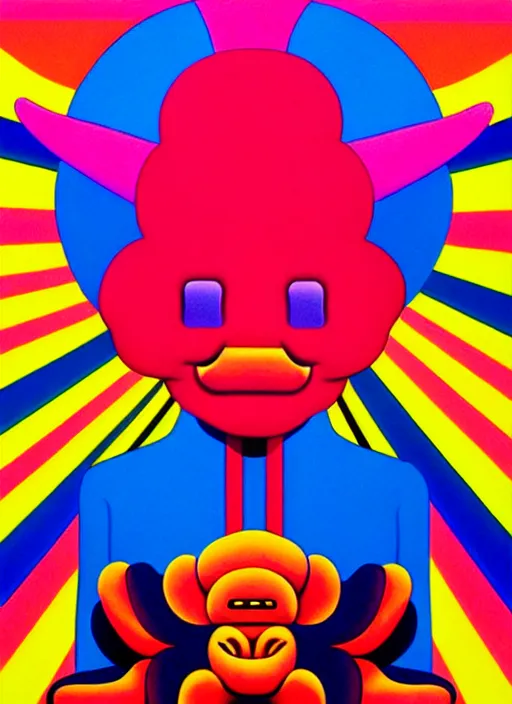 Image similar to devil by shusei nagaoka, kaws, david rudnick, airbrush on canvas, pastell colours, cell shaded!!!, 8 k