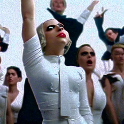 Image similar to movie screenshot of lady gaga in Evita 1996