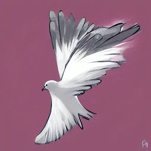 Image similar to doves flying into a human ear, digital painting, trending on artstation