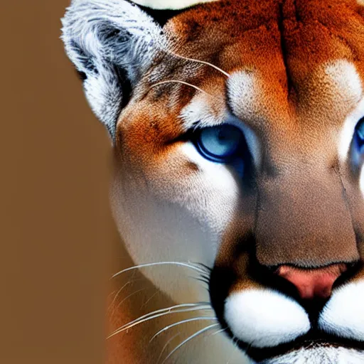 Image similar to a profile photo of a cougar head blue white