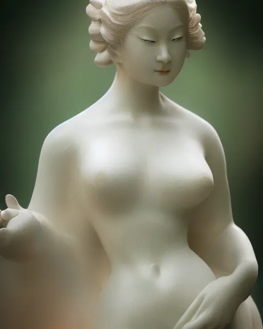 Image similar to japanese aphrodite, diffuse lighting, bokeh, soft focus, portrait